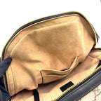 Gucci GG Supreme Beige Leather Black Backpack Gold — view 6