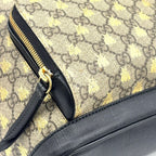 Gucci GG Supreme Beige Leather Black Backpack Gold — view 9