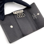 Louis Vuitton Multicles 4 Taiga Ardoise Leather Black 4 Key Case Silver — view 4