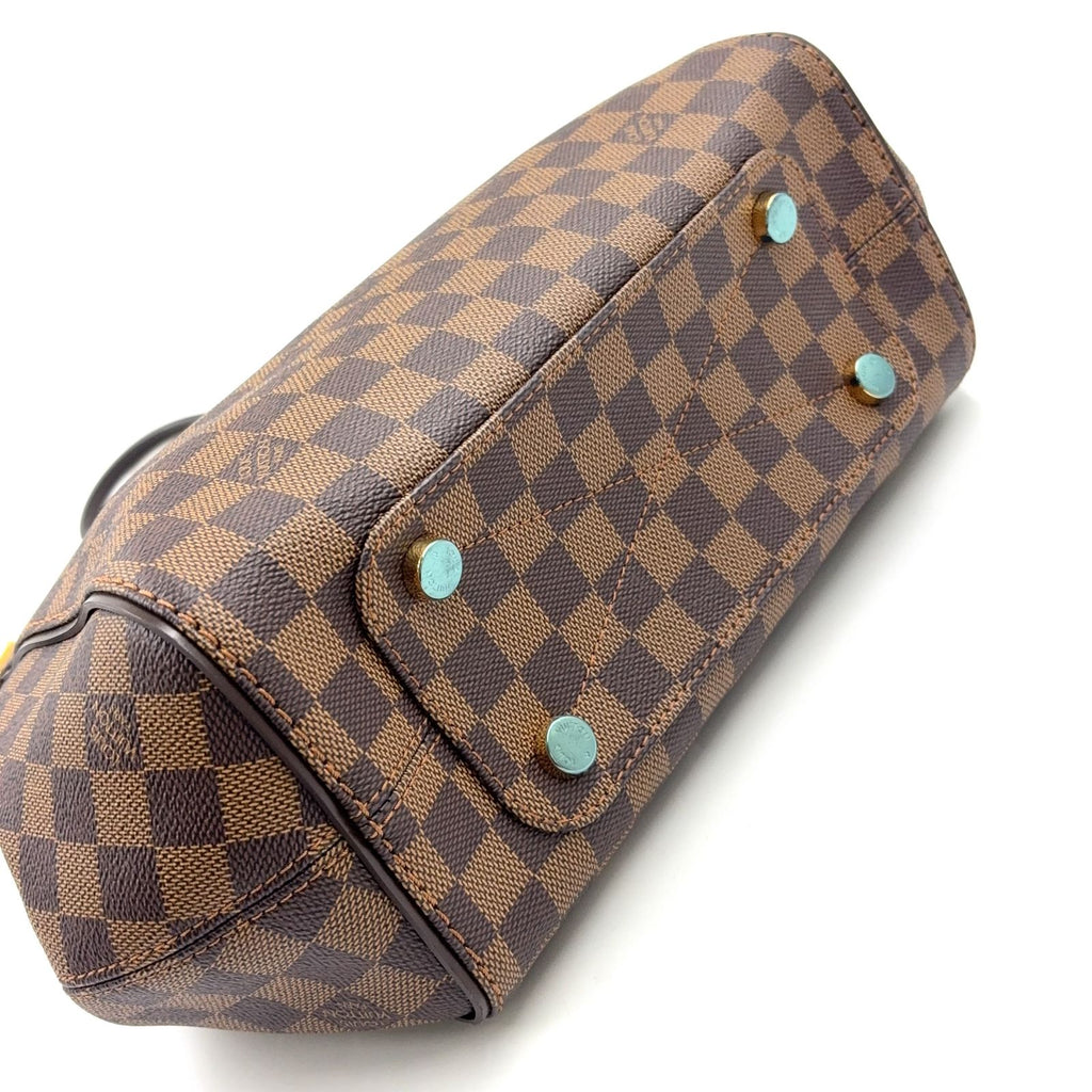 Louis Vuitton Marribbon PM Damier Ebene Leather Brown Tote Gold — view 9