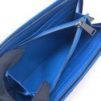Bottega Veneta Intrecciato Leather Blue Wallet Gold — view 6