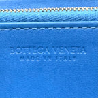 Bottega Veneta Intrecciato Leather Blue Wallet Gold — view 4