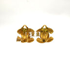 Chanel Vintage Quilted CC Logo Gold Plated Earrings — view 4