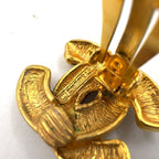 Chanel Vintage Quilted CC Logo Gold Plated Earrings — view 3