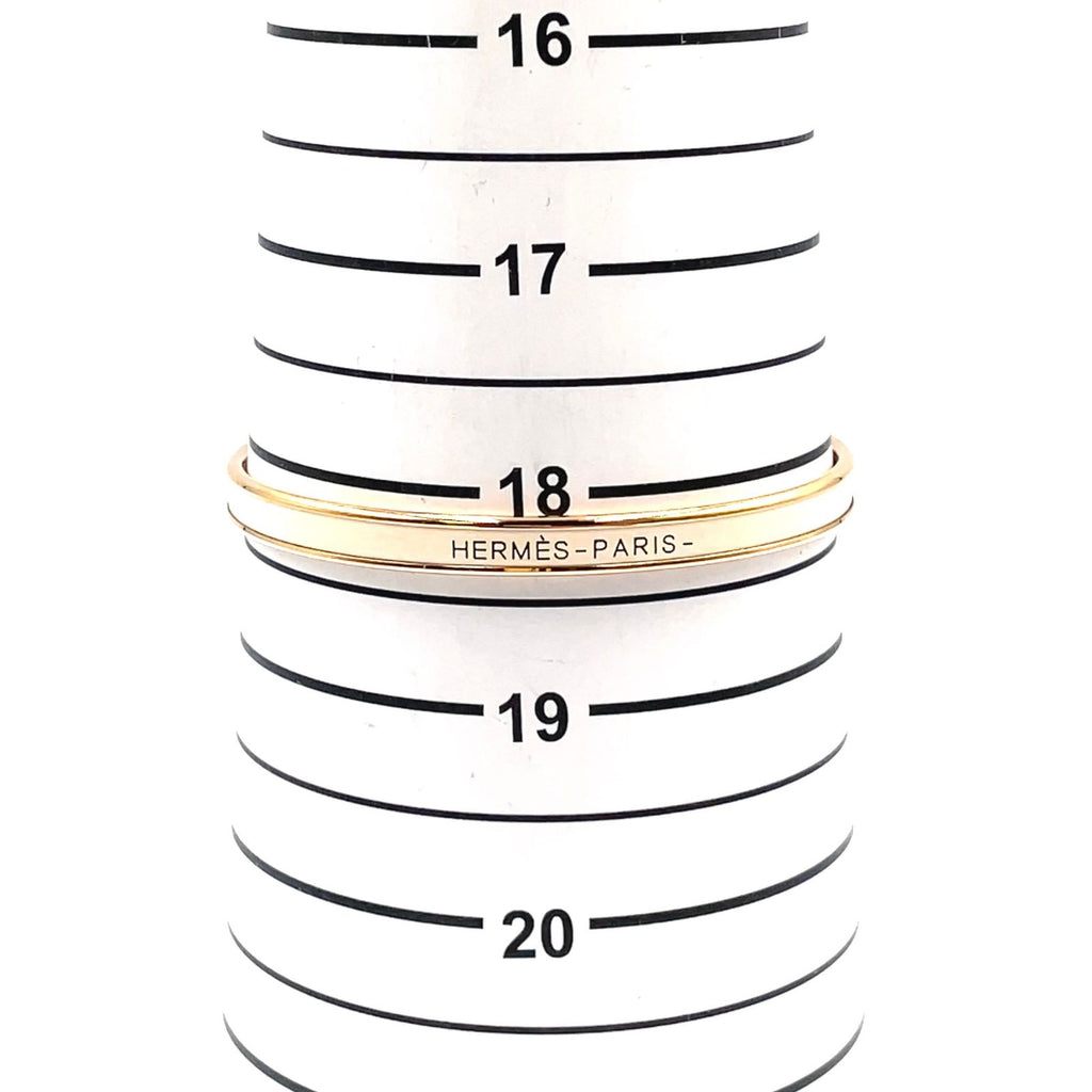 Hermes Uni Metal Enamel Ivory Gold Bangle Bracelet — view 6