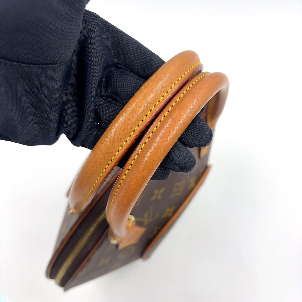 Louis Vuitton Ellipse PM Monogram Leather Brown Handbag Gold — view 7