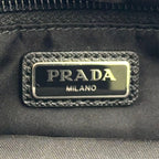 Prada Leather Nylon Black Clutch Silver — view 4