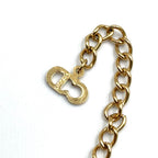 Dior CD Logo Rhinestone Color Clear Gold Necklace — view 5