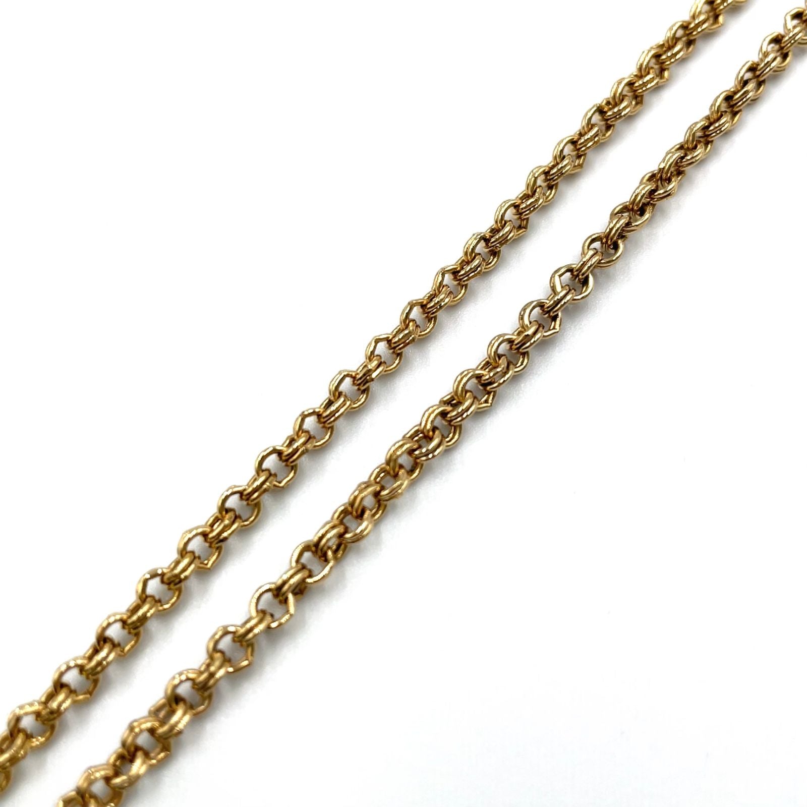 Dior CD Logo Rhinestone Color Clear Gold Necklace — view 6