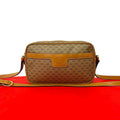 Gucci Vintage Micro GG Logo Leather Mini Shoulder Bag Pochette Brown Camel
