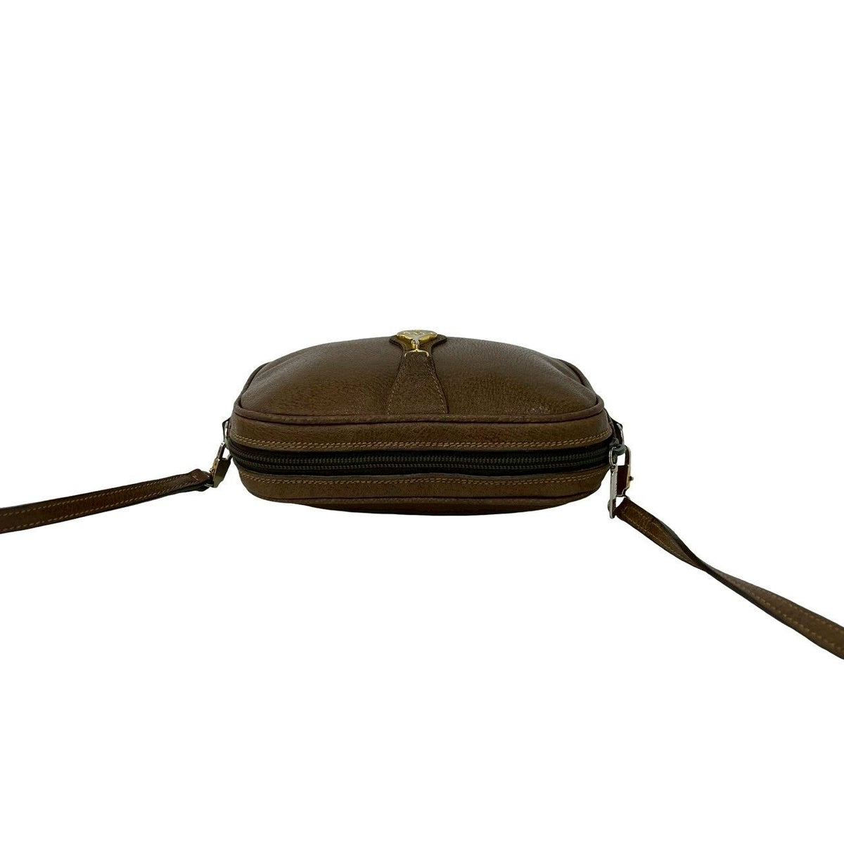 Gucci Vintage Plus Logo Leather Mini Shoulder Bag Brown — view 4