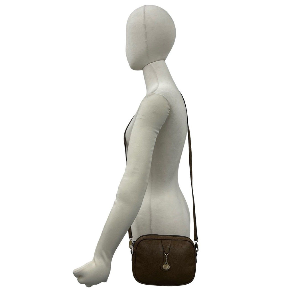Gucci Vintage Plus Logo Leather Mini Shoulder Bag Brown — view 2
