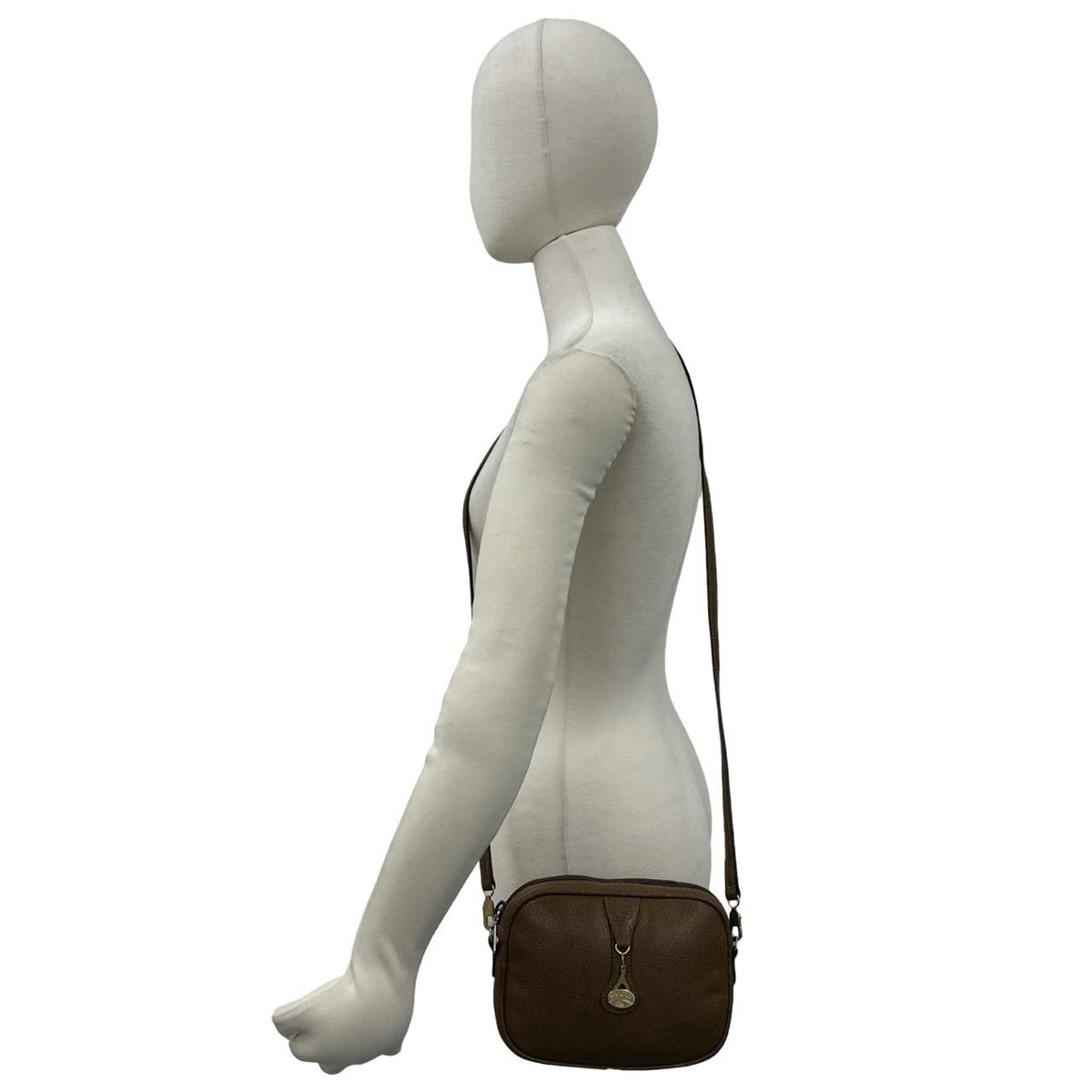 Gucci Vintage Plus Logo Leather Mini Shoulder Bag Brown — view 2