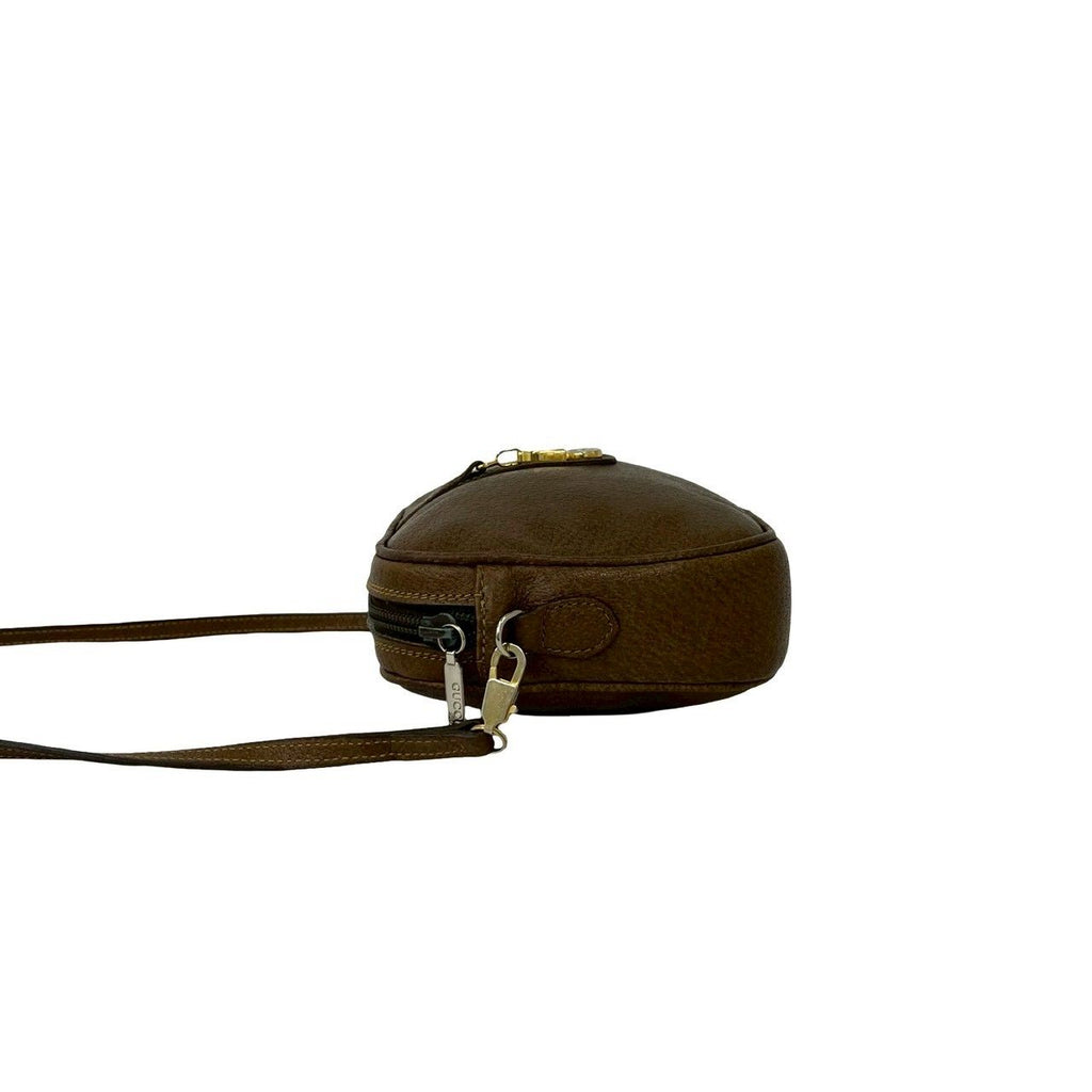 Gucci Vintage Plus Logo Leather Mini Shoulder Bag Brown — view 5