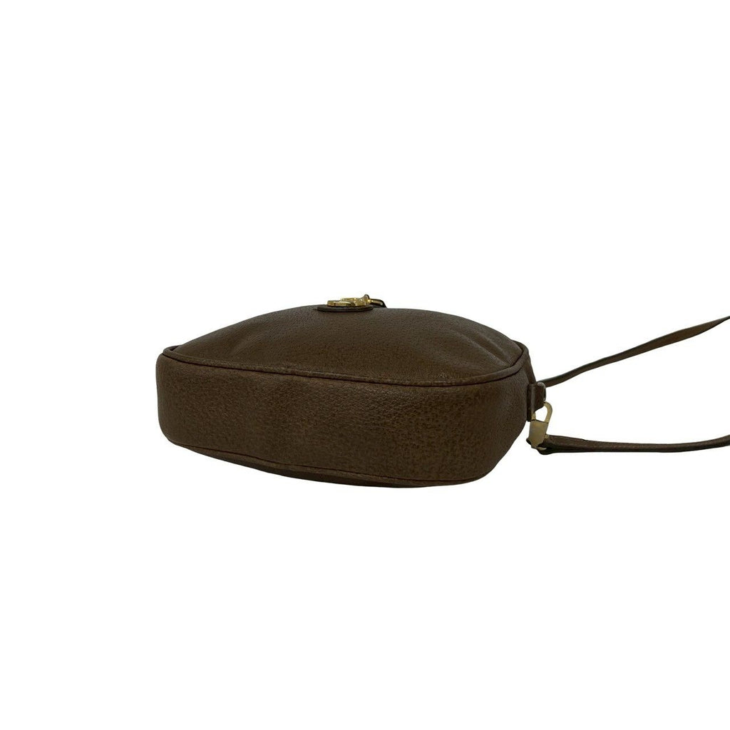 Gucci Vintage Plus Logo Leather Mini Shoulder Bag Brown — view 8