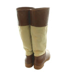 Louis Vuitton Monogram Long Boots Leather Canvas 35 Brown Ivory SS — view 6