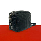 Saint Laurent Paris Lou Bowling Quilted Leather Chain Shoulder Bag Black