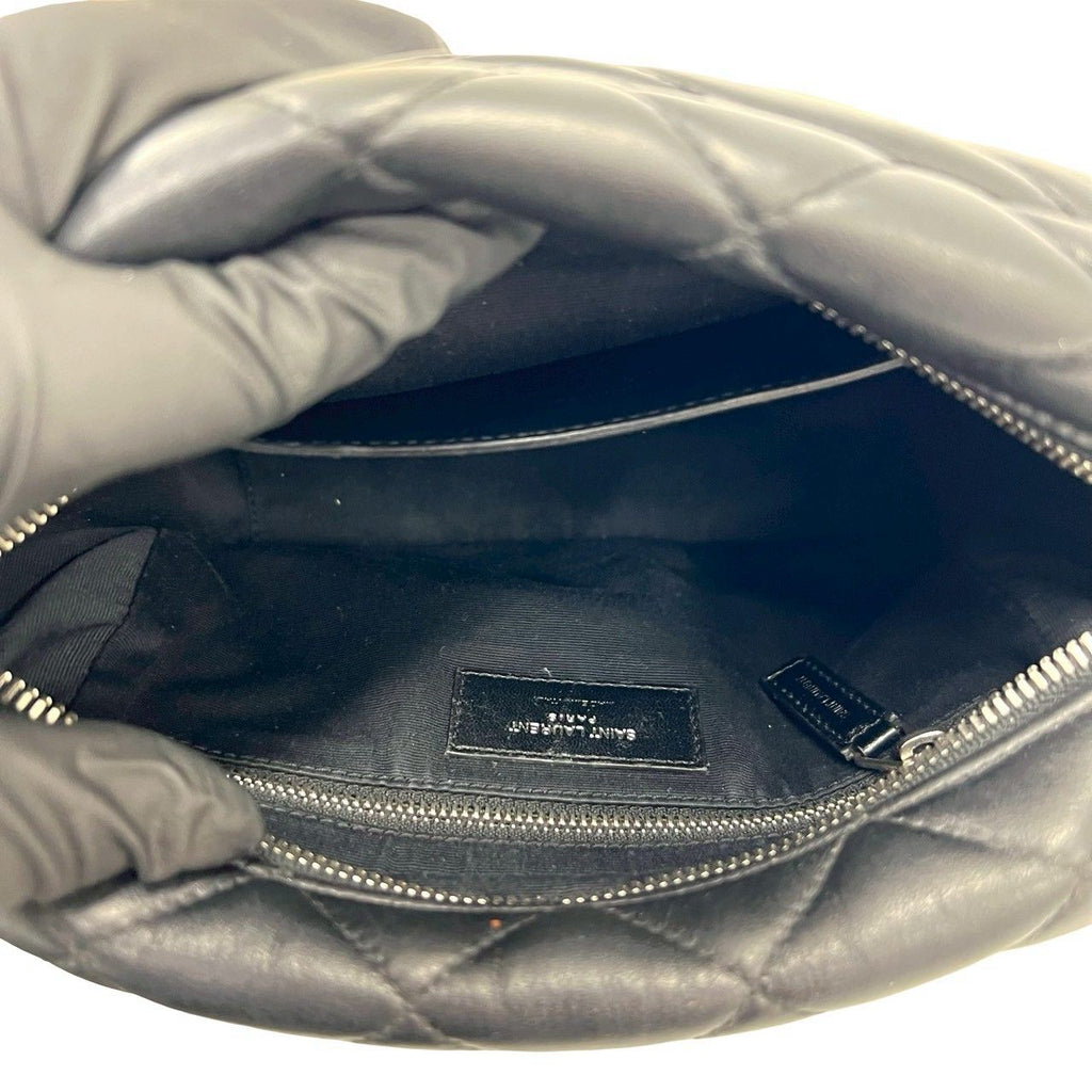 Saint Laurent Paris Lou Bowling Quilted Leather Chain Shoulder Bag Black — view 9