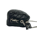 Saint Laurent Paris Lou Bowling Quilted Leather Chain Shoulder Bag Black — view 6