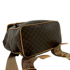 Celine Vintage Macadam Blason Triomphe Pattern Logo Ring Leather Backpack Brown — view 7