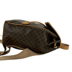 Celine Vintage Macadam Blason Triomphe Pattern Logo Ring Leather Backpack Brown — view 6