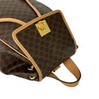 Celine Vintage Macadam Blason Triomphe Pattern Logo Ring Leather Backpack Brown — view 4