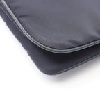 Prada Shoulder Bag Triangle Logo Navy Nylon Saffiano Leather — view 5