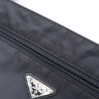 Prada Shoulder Bag Triangle Logo Navy Nylon Saffiano Leather — view 6