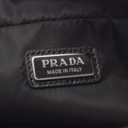 Prada Pouch Triangle Logo Black Nylon Saffiano Leather — view 4