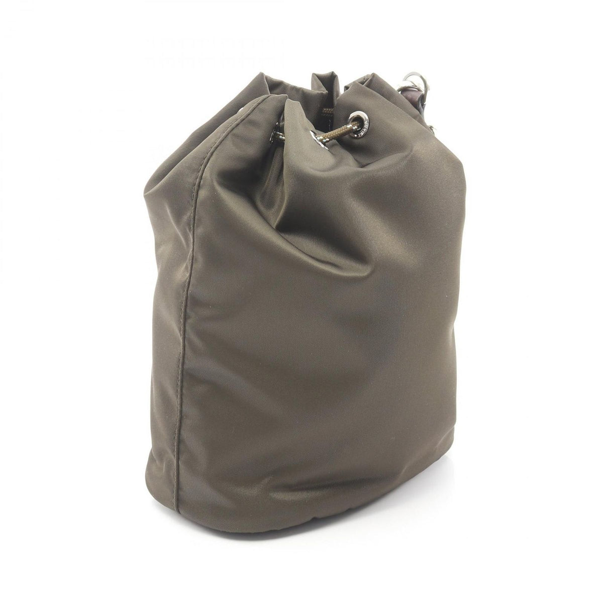 Prada Pouch Tessuto Tech Drawstring Purse Khaki Nylon — view 2