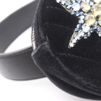 Gucci Waist Bag GG Marmont Rhinestone Star Black Fabric Crystal Baltic — view 6