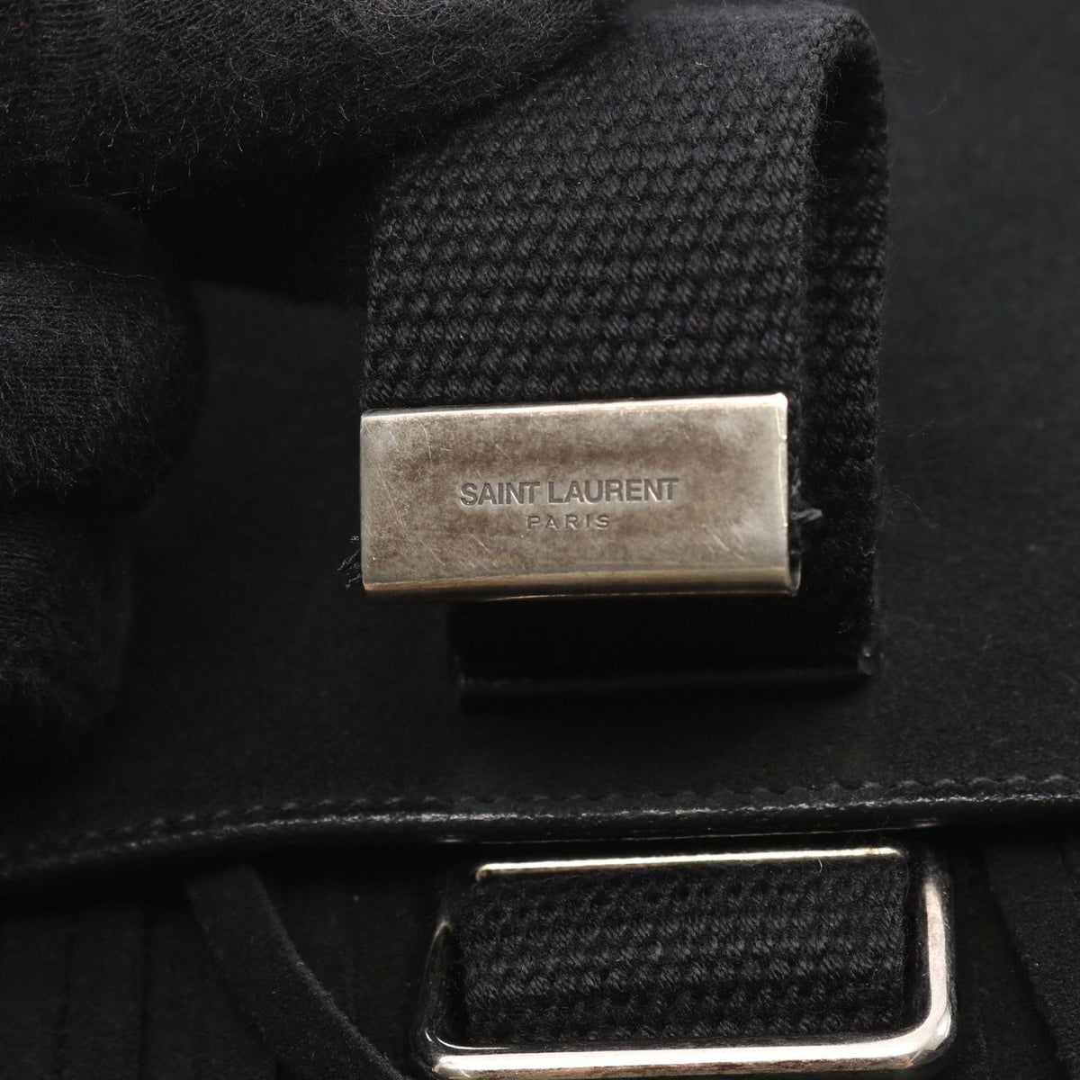 Saint Laurent Paris Shoulder Bag Fringe Black Suede — view 8