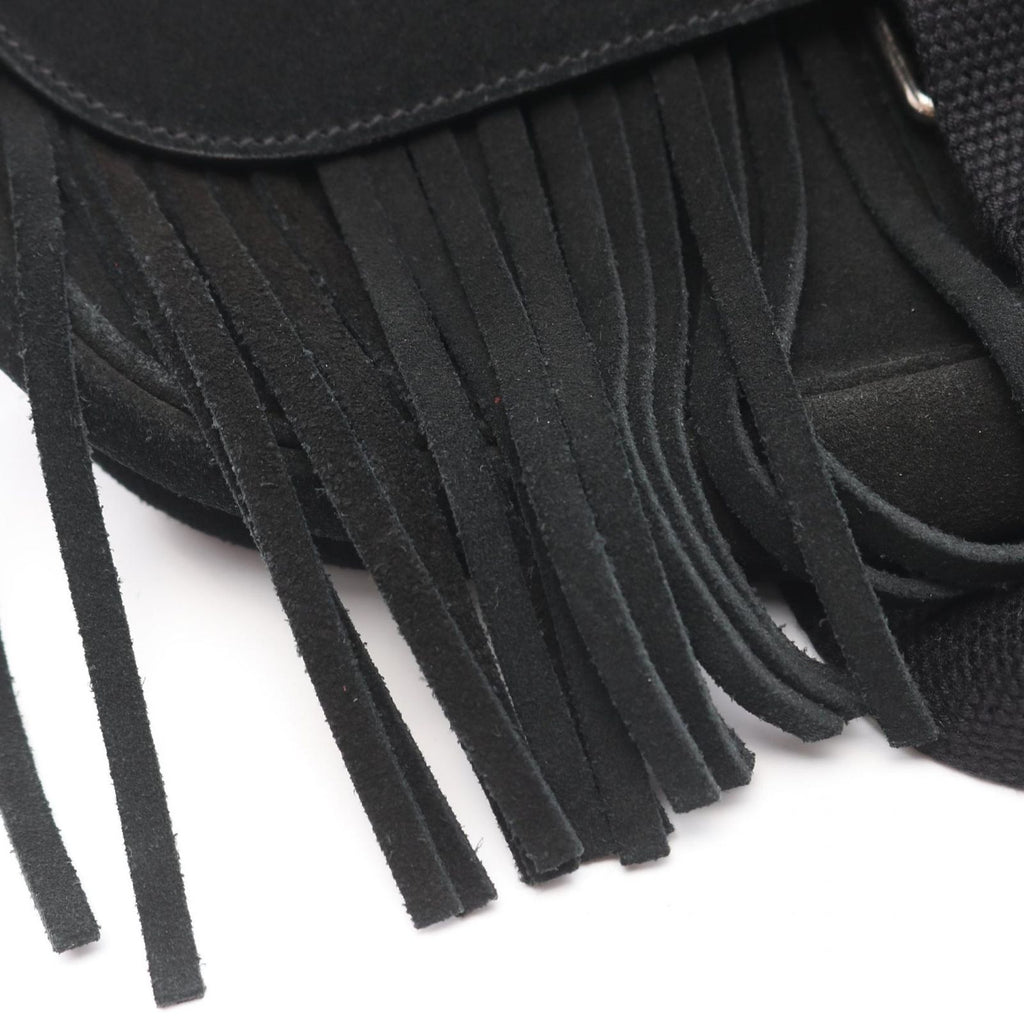 Saint Laurent Paris Shoulder Bag Fringe Black Suede — view 9