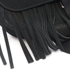 Saint Laurent Paris Shoulder Bag Fringe Black Suede — view 9