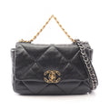 Chanel Shoulder Bag 19 D'isneuf Quilted 2-Way Black Lambskin 19 Chain