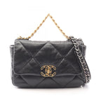 Chanel Shoulder Bag 19 D'isneuf Quilted 2-Way Black Lambskin 19 Chain