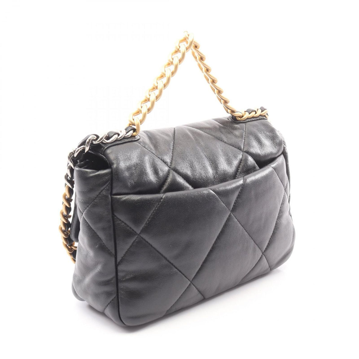 Chanel Shoulder Bag 19 D'isneuf Quilted 2-Way Black Lambskin 19 Chain — view 2