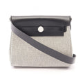 Hermes Shoulder Bag Herbag Zip Mini Ecru Black Canvas Leather