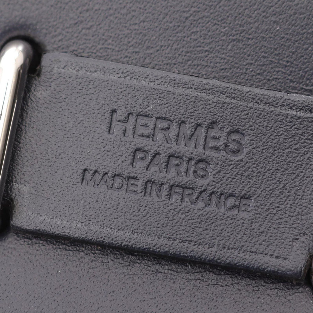 Hermes Shoulder Bag Herbag Zip Mini Black Blue New Canvas Leather Zip PM — view 4