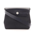 Hermes Shoulder Bag Herbag Zip Mini Black Blue New Canvas Leather Zip PM
