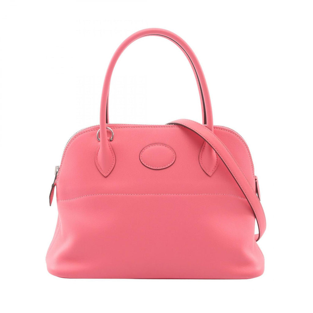 Hermes Handbag Bolide 27 2-Way Rose Azalea Leather Calf