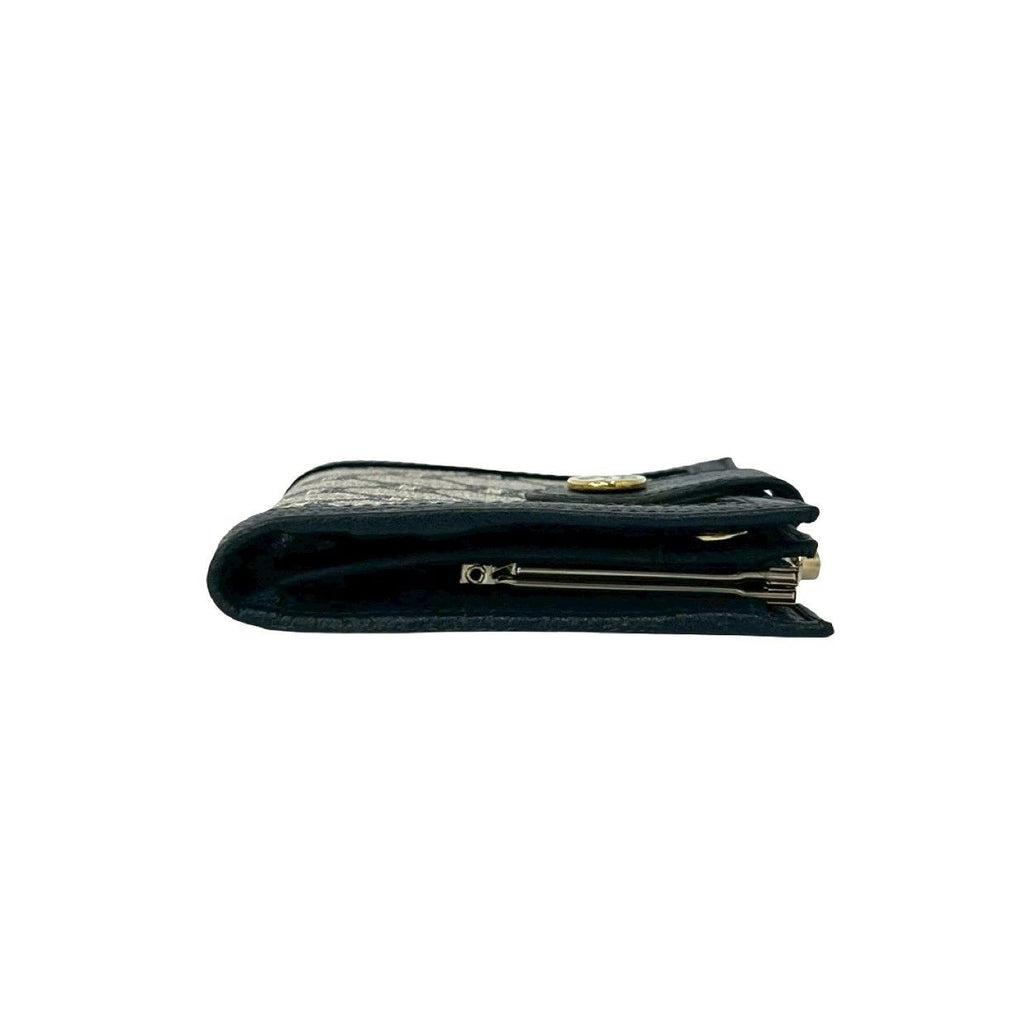 Gucci Vintage Plus Logo Leather Clasp Bifold Wallet Navy — view 5