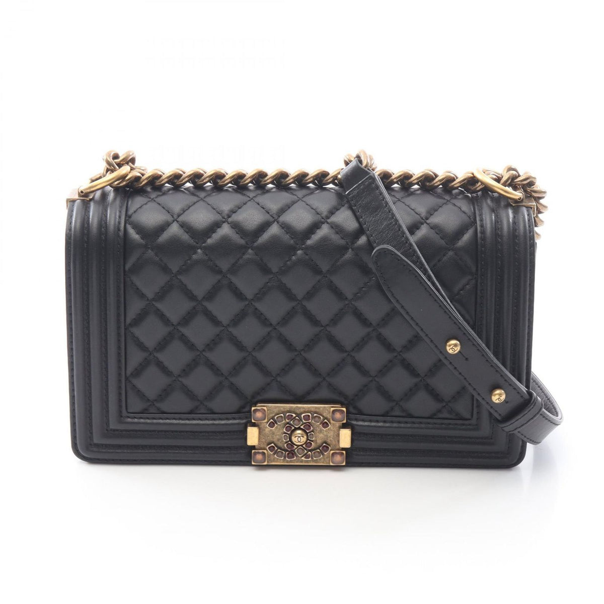 Chanel Shoulder Bag Black Lambskin Chain