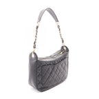 Chanel Shoulder Bag Quilted Black Caviar Leather CC Logo Chain — view 2