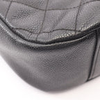 Chanel Shoulder Bag Quilted Black Caviar Leather CC Logo Chain — view 7