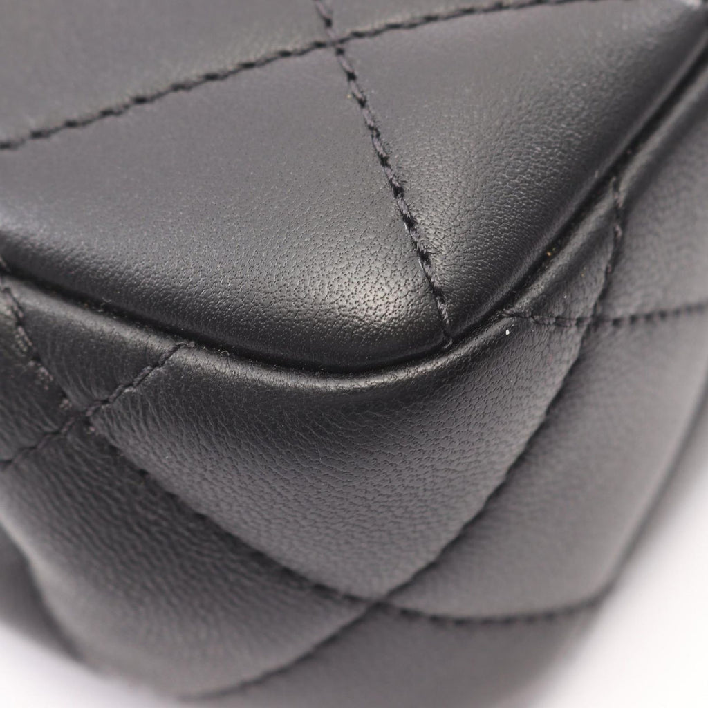 Chanel Shoulder Bag Quilted Black Lambskin Mini Clip Coco Chain — view 6