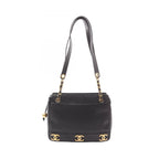 Chanel Tote Triple CC Logo Black Caviar Leather Coco