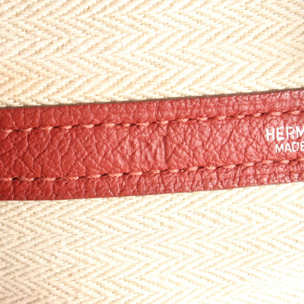 Hermes Tote Garden Party PM Rouge Garance Leather — view 5