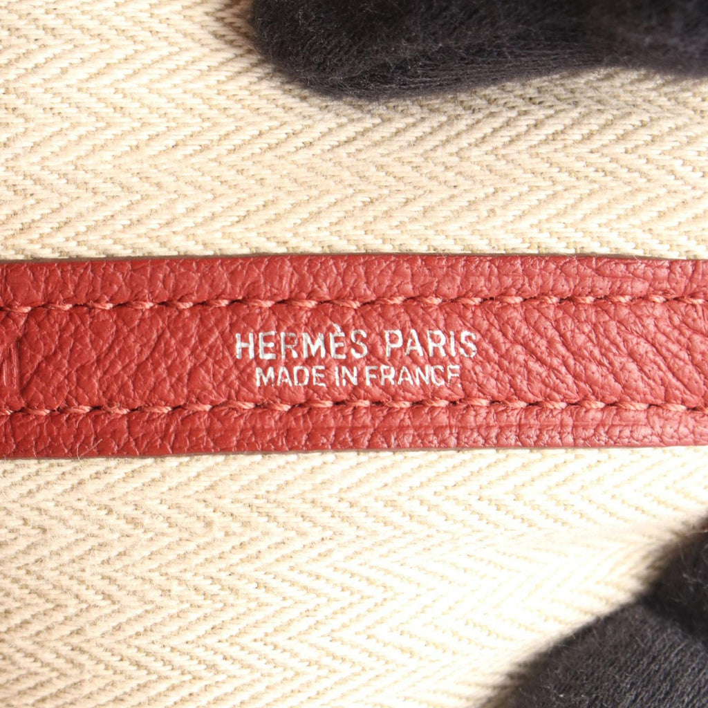 Hermes Tote Garden Party PM Rouge Garance Leather — view 4