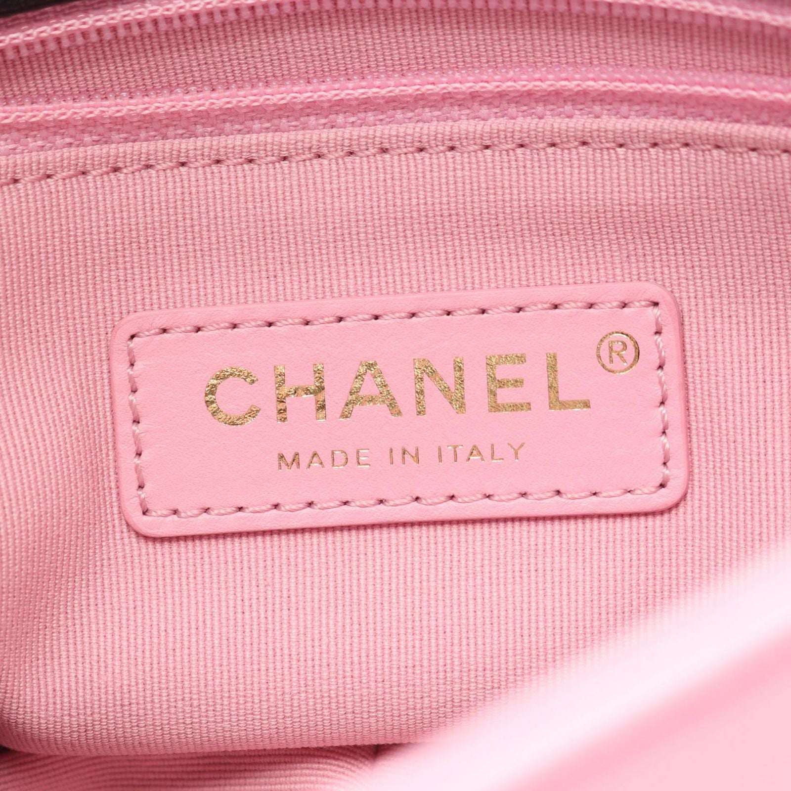 Chanel Shoulder Bag Mini Quilted Black Pink Beige Lambskin Platinum — view 4